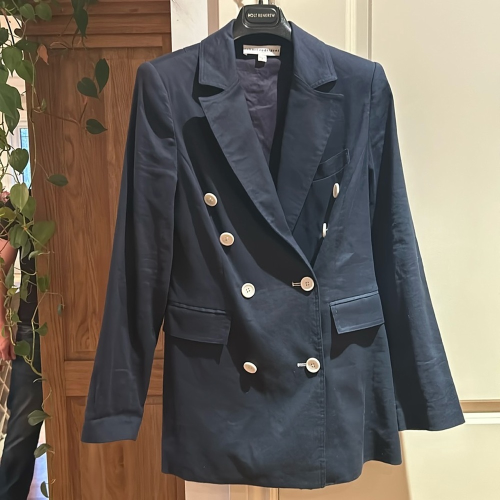 ROBERT RODRIGUEZ 2018 vogue navy blue nautical blazer 8 euc